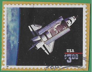 #2544b $3.00 Priority Mail Space Shuttle Challenger 1996 Used