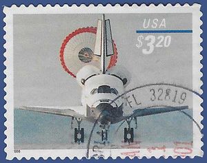 #3261 $3.20 Priority Mail Space Shuttle Landing 1998 Used