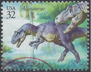 #3136g 32c Dinosaurs Allosaurus 1997 Used