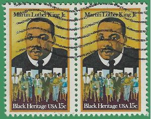 #1771 15c Black Heritage Martin Luther King jr 1979 Used Attached Pair