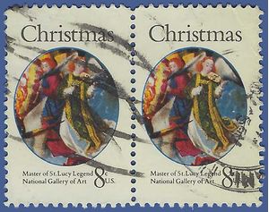 #1471 8c Christmas Angels 1972 Used Attached Pair