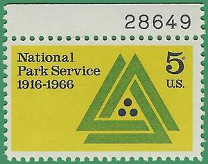#1314 5c 50th Anniversary National Parks Services P# 1966 Mint NH