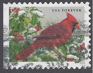 #5128 (47c Forever) Songbirds Northern Cardinal Booklet Single 2016 Used