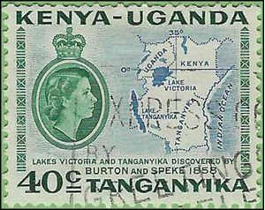 Kenya,Uganda and Tanganyika #118 1958 Used