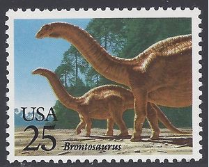 #2425 25c Prehistoric Animals Brontosaurus 1989 Mint NH