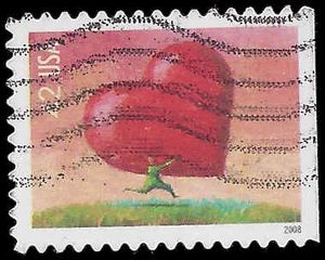 #4270 42c Love Issue Man Carrying Heart Booklet Single 2008 Used