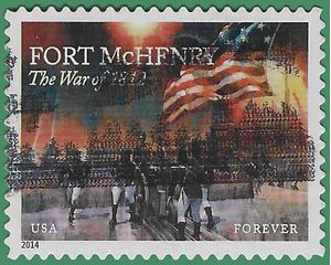 #4921 (49c Forever) War of 1812 Fort McHenry 2014 Used