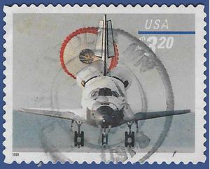 #3261 $3.20 Priority Mail Space Shuttle Landing 1998 Used