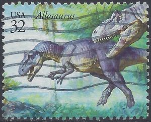 #3136g 32c Dinosaurs Allosaurus 1997 Used