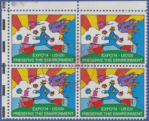 #1527 10c World's Fair Expo '74 Block/4 1974 Used