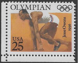 #2496 25c Olympian Jesse Owens 1990 Mint NH