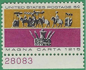 #1265 5c 750th Anniversary Magna Carta P# 1965 Mint NH