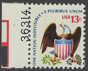 #1596 13c Americana Issue  Eagle and Shield 1975 Mint NH