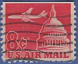 Scott C 64c US Air Mail 8c Jet Airliner over Capitol Booklet Single 1964 Used