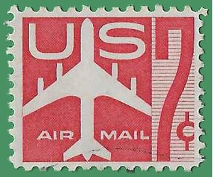 Scott C 60 7c US Airmail Silhouette of Jet Airliner 1960 Used