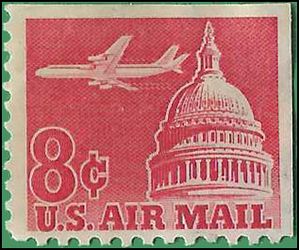 Scott C 64b US Air Mail 8c Jet Airliner over Capitol Booklet Single 1962 Used