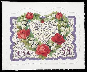 #3275 55c Love Heart & Flowers 1999 Mint NH