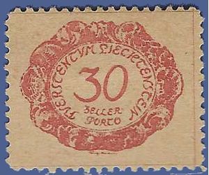 Liechtenstein #J 6 1920 Mint H