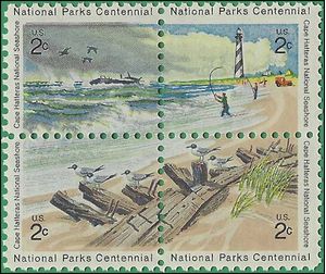 #1448-1451 2c Cape Hatteras Seashore Block/4 1972 Mint NH