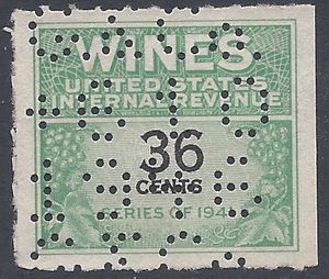 Scott RE135 36c Internal Revenue: Wines 1942 Used