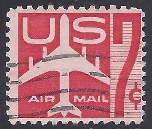 Scott C 60 7c US Airmail Silhouette of Jet Airliner 1960 used