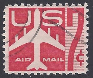 Scott C 60 7c US Airmail Silhouette of Jet Airliner 1960 used