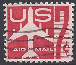Scott C 60 7c US Airmail Silhouette of Jet Airliner 1960 used