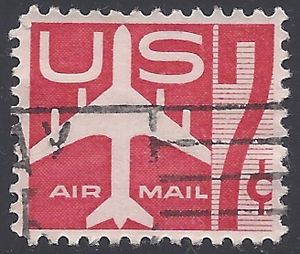 Scott C 60 7c US Airmail Silhouette of Jet Airliner 1960 used