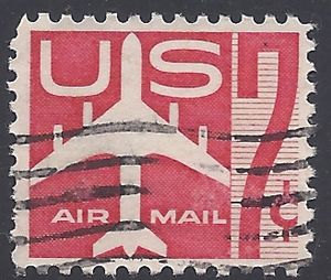 Scott C 60 7c US Airmail Silhouette of Jet Airliner 1960 used