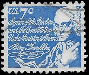 #1393d 7c Benjamin Franklin 1972 Used
