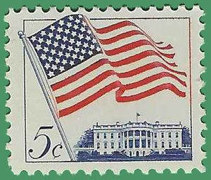 #1208 5c American Flag over White House 1963 Mint NH