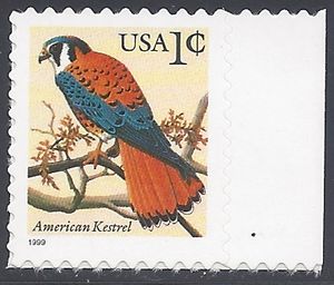 #3031 1c Flora and Fauna American Kestrel 1999 Mint NH