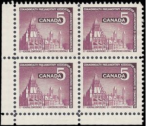Canada # 450 1966 Used Block of 4