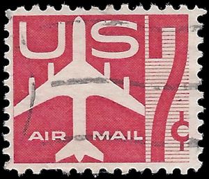 Scott C 60 7c US Airmail Silhouette of Jet Airliner 1960 Used