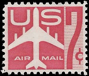 Scott C 60 7c US Airmail Silhouette of Jet Airliner 1960 Mint NH