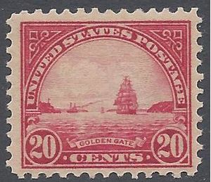 # 567 20c Golden Gate 1923 Mint LH