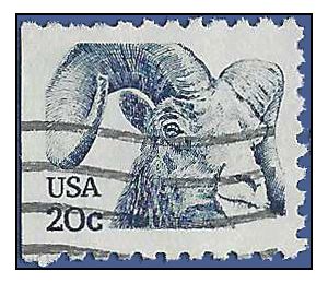 #1949 20c Rocky Mountain Bighorn Booklet Single Ty 1 1982 Used