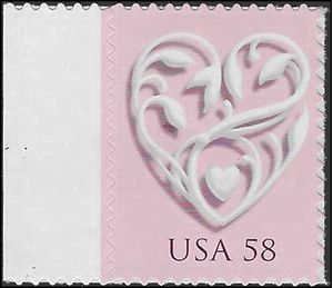 #4152 58c Wedding Hearts Silver Heart 2007 Mint NH