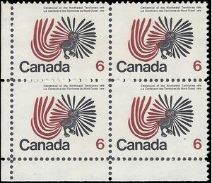 Canada # 506 1970 Used Corner Block of 4