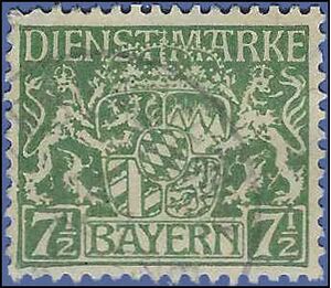 Germany Bavaria #O 9 1917 Used