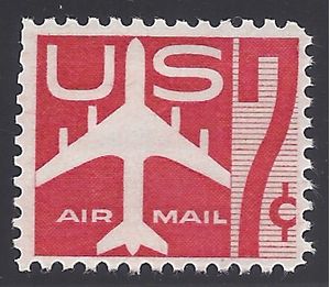 Scott C 60 7c US Airmail Silhouette of Jet Airliner 1960 Mint NH