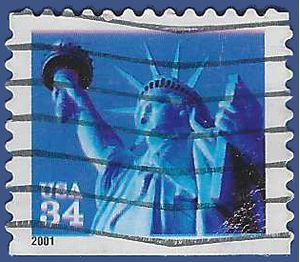 #3485 34c Statue of Liberty Booklet Single 2001 Used