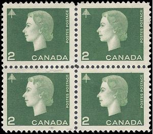 Canada # 402 1963 Used Block of 4