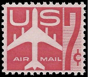 Scott C 60 7c US Airmail Silhouette of Jet Airliner 1960 Mint NH