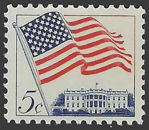 #1208 5c American Flag over White House 1963 Mint NH