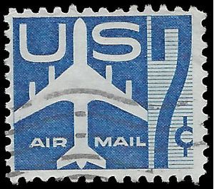 Scott C 51 7c Silhouette of Jet Aircraft 1958 Used
