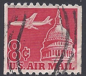 Scott C 65 8c US Airmail Jet Airliner over Capital Coil Single 1962 Used