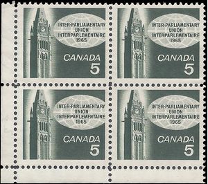 Canada # 441 1965 Used Block of 4