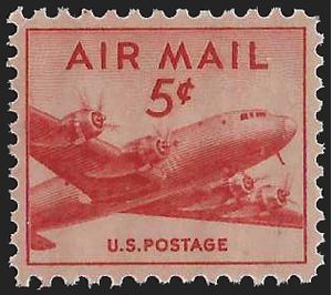 Scott C 33 5c US Airmail DC-4 Skymaster 1947 Mint NH