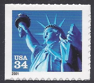 #3485b 34c Statue of Liberty Booklet Single 2001 Mint NH